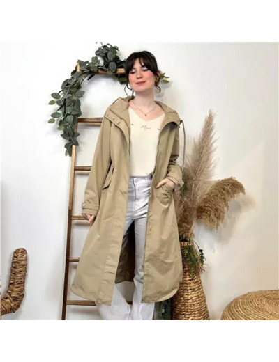 K410- Imper long leger (T36-T44) (beige)