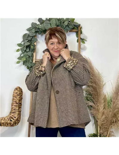 Z082- Veste trapèze Mina Rosa (Tu) (marron)