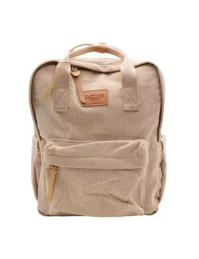 P396- Sac à dos "Velours" Flora & Co (beige)