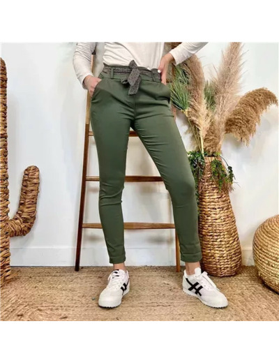 L749- Pantalon Stretch (T36-T50) 🇮🇹 (kaki)