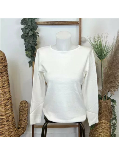 Y262- Pull Laine Cachemire "Tricotonic" (les T38&42) (ecru)