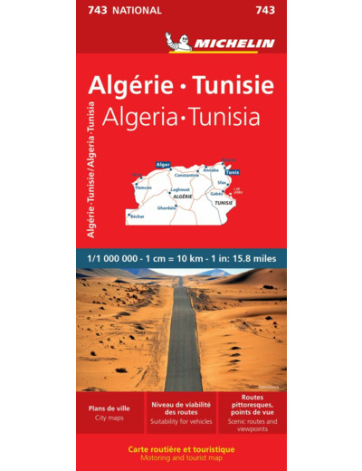 CARTE NATIONALE ALGERIE, TUNISIE / ALGERIA, TUNISIA