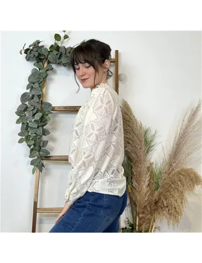 P437- Blouse "It Hippie" (T36-T40) (ecru)