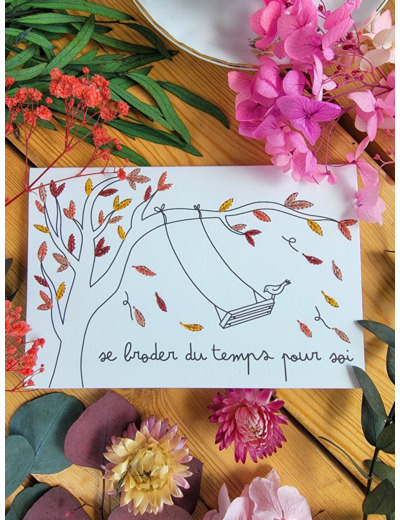 Carte à broder - Se broder du temps pour soi