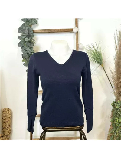 Y248- Pull Laine Cachemire "Tricotonic" (les T36&40) (marine)