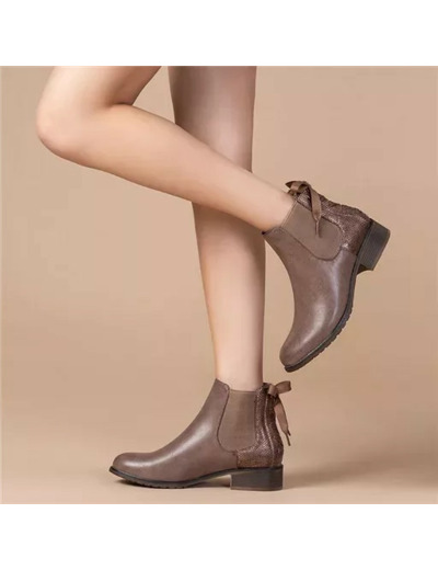 R390- Bottine à ruban (T36-T42) (taupe)