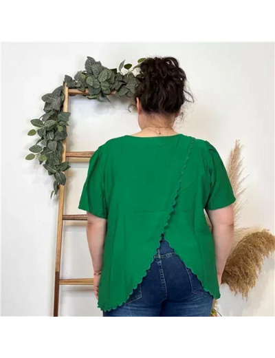 K357- Blouse «By One» (T40-T48) (vert brésil)