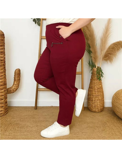T545- Pantalon Confort JST (T38-T52) (bordeaux)