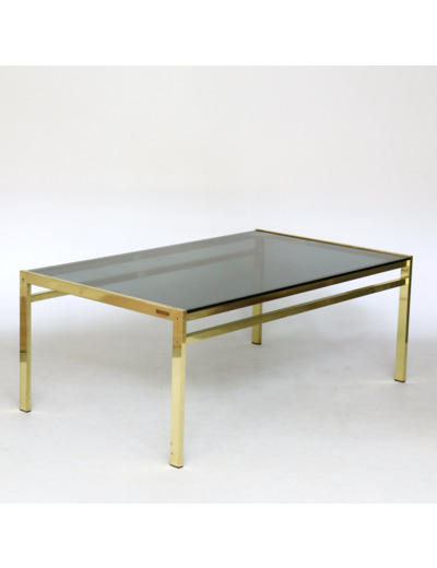 Table basse en verre et métal doré