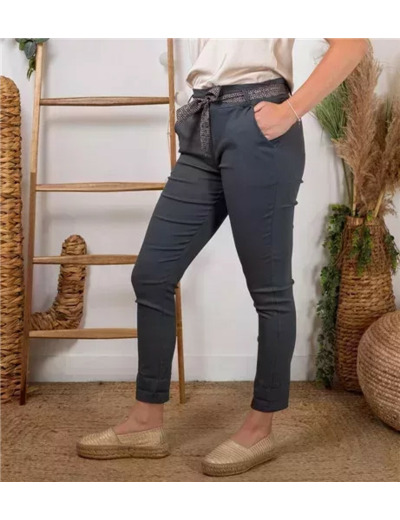 L749- Pantalon Stretch (T36-T50) 🇮🇹 (gris)