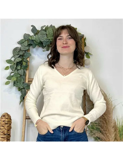 Y370- Pull Épais sans laine «Voggo» (T36-T48) (ecru)