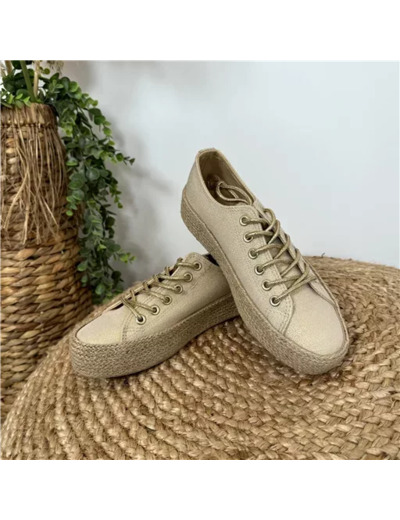 R472- Tennis Lacets dorés (T36-T41) (doré)