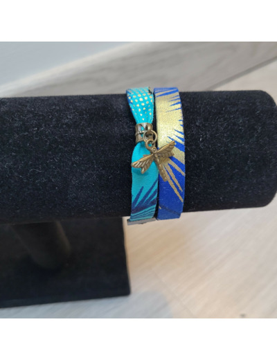 Bracelet double-tour avec breloque "Brocéliande"