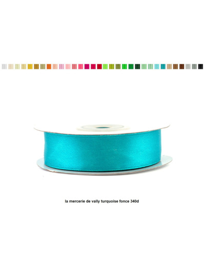 Ruban satin 18 mm de large par bobine de 25m turquoise fonce