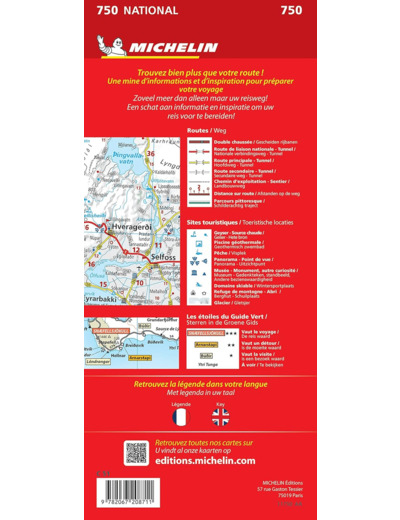 CARTE NATIONALE ISLANDE / IJSLAND