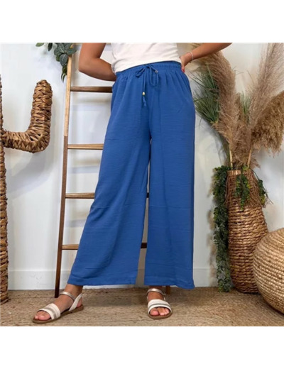 L761- Pantalon flou large 1er PRIX (Tu) (bleu royal)