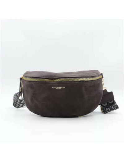 P392- Banane aspect Daim Flora & Co, sangle fantaisie (gris)