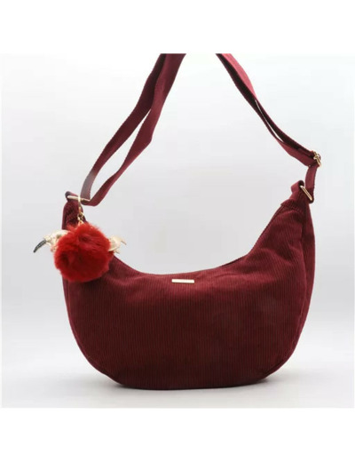 P403- Banane Velour cotelé Flora & Co (bordeaux)