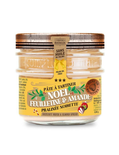 Pâte A Tartiner Pralinée de Noël Feuilletine Et Amande 250G