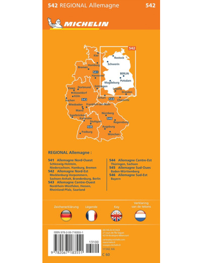 CARTE REGIONALE ALLEMAGNE NORD-EST