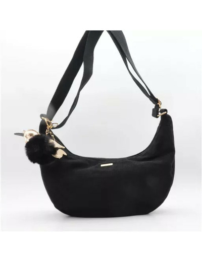 P403- Banane Velour cotelé Flora & Co (noir)