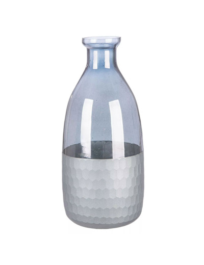 Vase CANUS en verre gris et argent