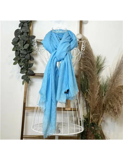 Y520- Foulard uni large (bleu turquoise)