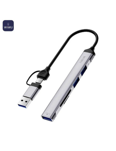 Hub Wiwu ZOLO Wi-HB003 5 en 1 Type-C & USB Gris