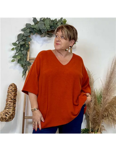 Z125- Pull loose Crop-Top (Gt) 🇮🇹 (rouille)