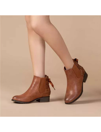 R390- Bottine à ruban (T36-T42) (camel)