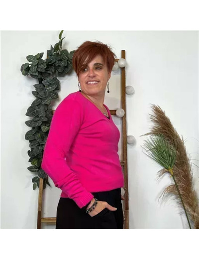 Y254- Pull Laine Cachemire "Tricotonic" (les T36&40) (fuchsia)