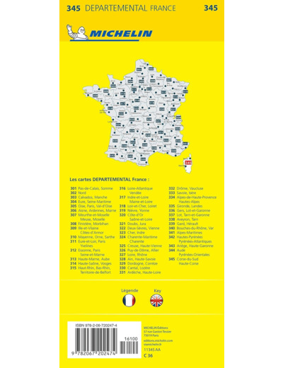 CARTE DEPARTEMENTALE CORSE-DU-SUD, HAUTE-CORSE