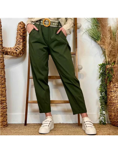 L750- Pantalon coupe fuseau (TU) 🇮🇹 (kaki)