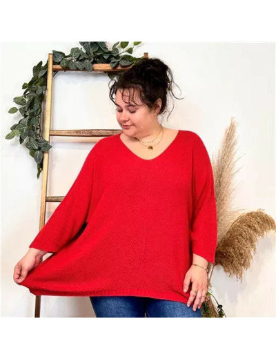 Z163- Pull Nid d'Abeille (Gt)  🇮🇹 (rouge)