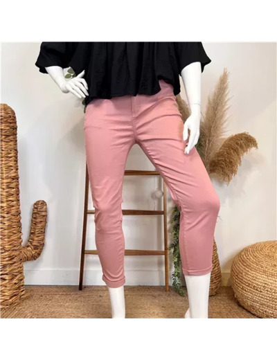 N116- Jean 7/8ème Voggo (T42-T50) (rose poudré)
