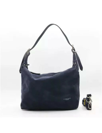 P402- Sac besace aspect Daim Flora & Co (marine)
