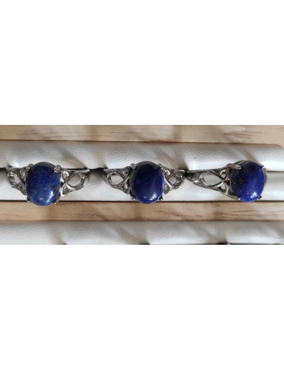 Bague Lapis Lazuli en acier inoxydable et ajustable