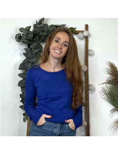 Y256- Pull Laine Cachemire "Tricotonic" (les T36&40) (bleu royal)