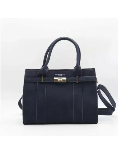 P399- Sac porté main aspect Daim Flora & Co (marine)