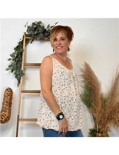K175- Débardeur Liberty viscose (Tu) 🇮🇹 (beige)