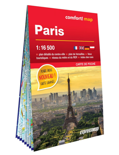 PARIS 1/16.500 (CARTE LAMINEE FORMAT POCHE - PLAN DE VILLE)