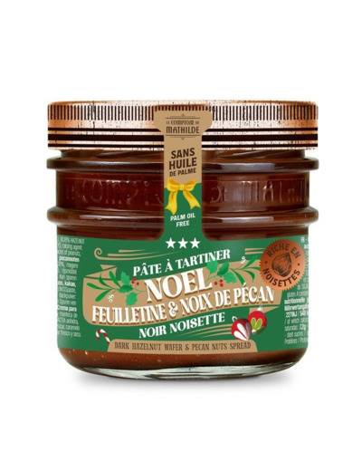 Pâte A Tartiner Noir Noël Feuilletine Et Noix De Pécan 250G