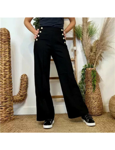 P465- Pantalon à pont Ycoo (T36-T42) (noir)