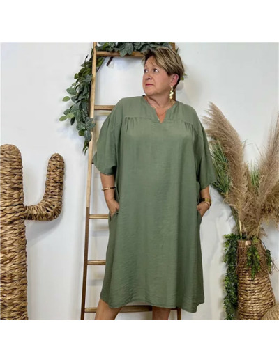 Z139- Robe mi-longue 🇮🇹 (kaki)