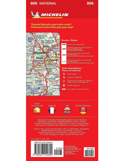 CARTE NATIONALE COLOMBIE / COLOMBIA