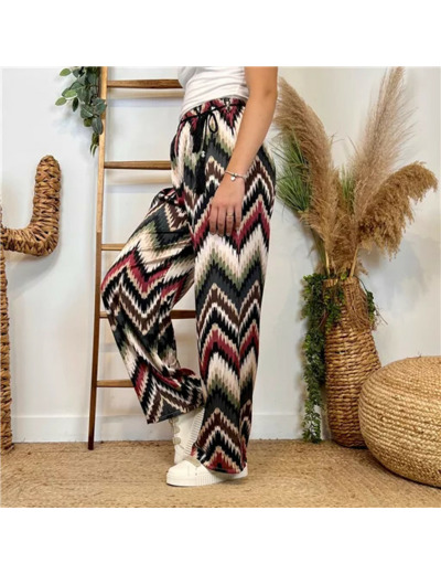 L755- Pantalon ZigZag (Tu) 🇮🇹 (noir)