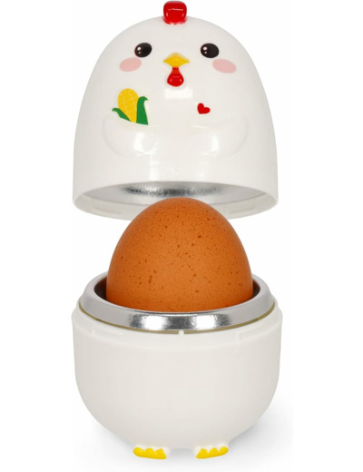 Legami - Cuiseur à micro-ondes Poule Egg-cellent !, pour cuire les œufs en quelques minutes, utilisable au micro-ondes, lavable au lave-vaisselle, 7 x 10,2 cm, Blanc