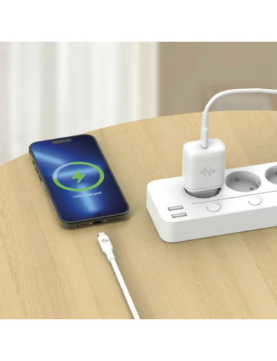 CONNECT - Chargeur Secteur USB-C Charge Rapide 25W avec câble 1m