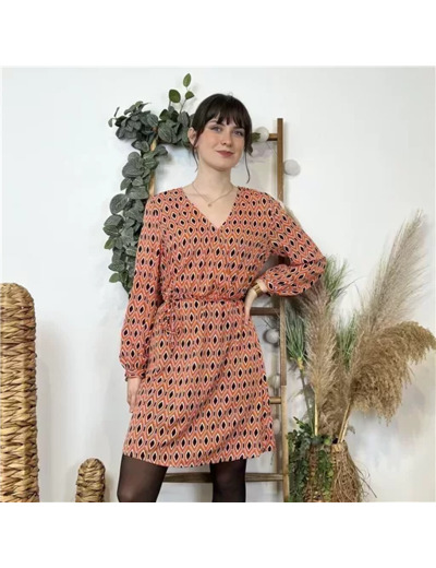 K591- Robe Akoz Losanges (T36-T42) (orange)