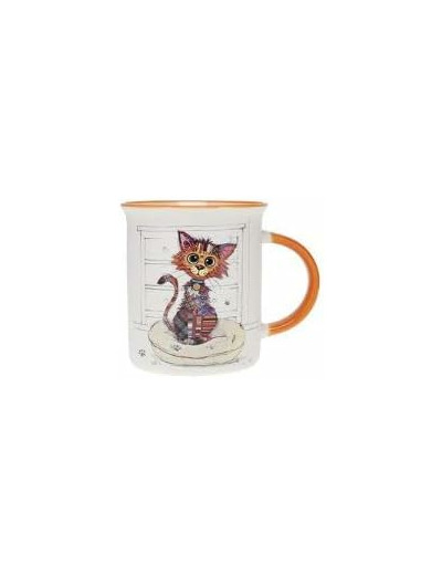 KIUB Mug avec des animaux de la ferme , des bois et des montagnes - motif chat mignon - matière porcelaine fine - contenance 320ML